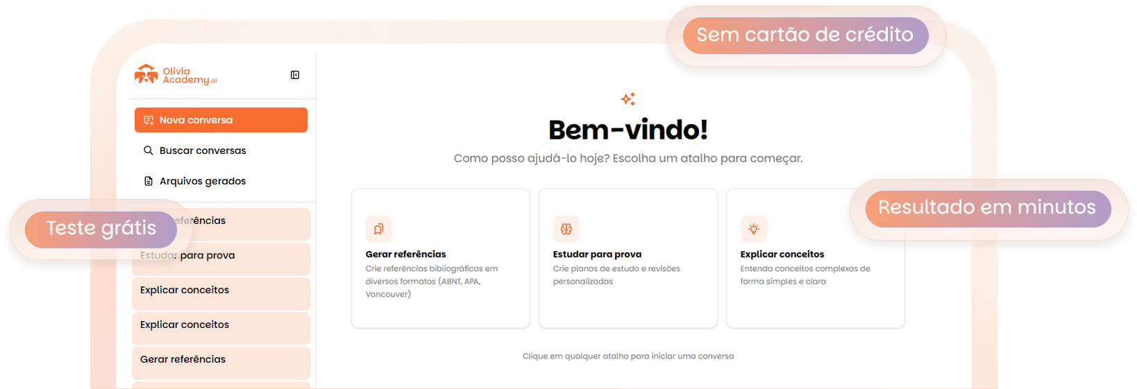 Plataforma Olivia Academy em ação